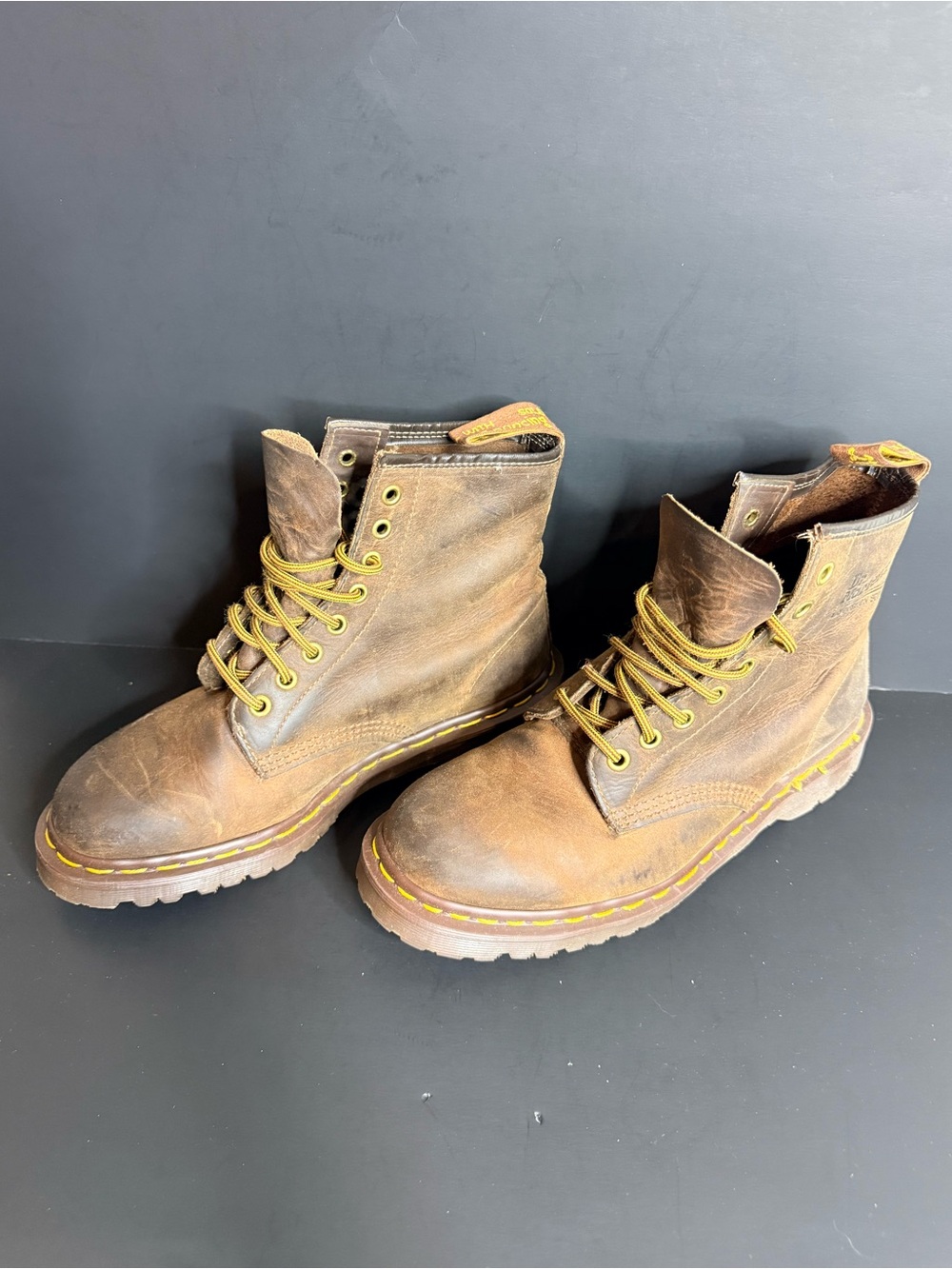 Vintage 90s Dr. Martens 1460 Aztec Crazy Horse Boots Made in England UK 7 US 8